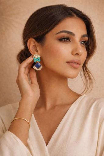 [inaara_sp00532] Raw Stone Handcrafted Earrings
