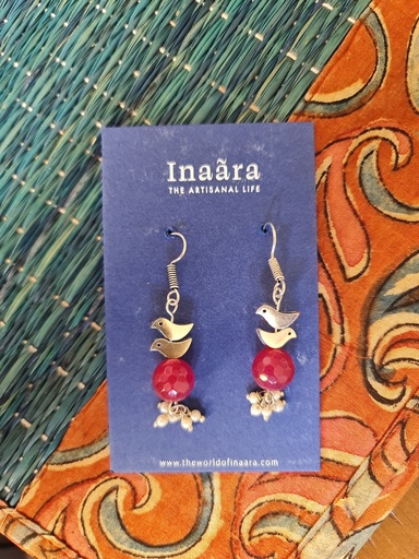 [inaara_sp00611] Birdie agate earrings