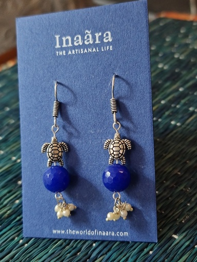 [inaara_sp00610] Turtle Agate Earrings