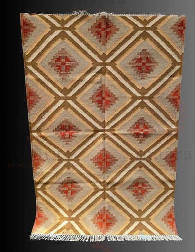 [inaara_sp00382] Malhaar Handwoven Rugs-Sand(6x4ft)