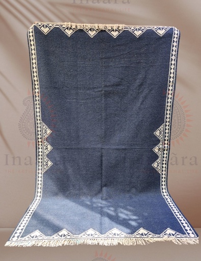 [inaara_sp00190] Denimo Handwoven Dhurrie(8x5ft)