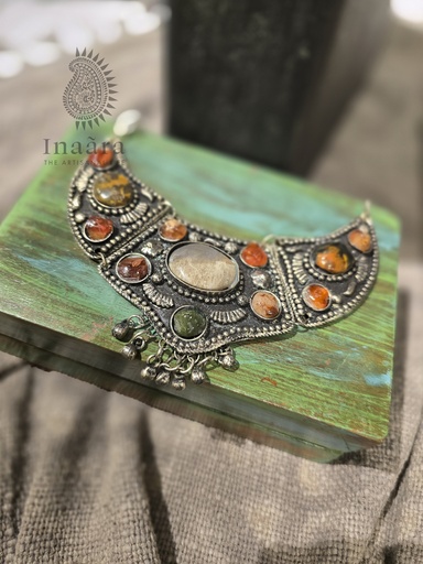 [inaara_sp00705] Antique Style Neck piece with Blue stone work (copy)