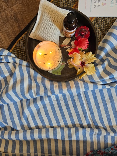 [inaara_sp00458] Nili Handwoven Towel- Blue