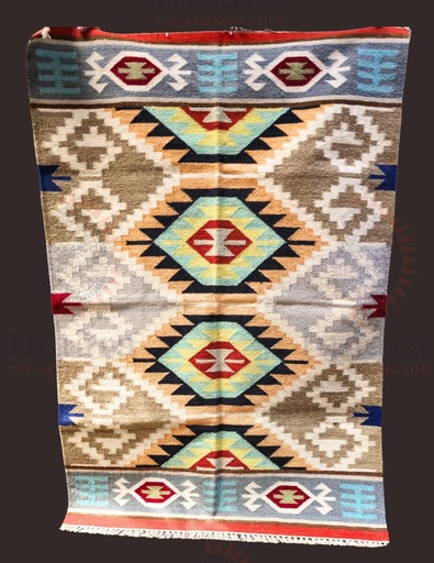 [inaara_sp00205] Doorbin Handwoven Dhurrie - Red (copy)