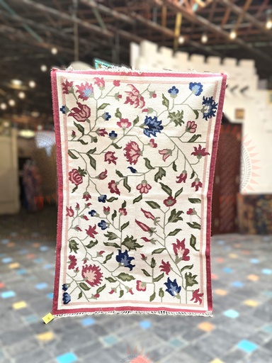 [inaara_sp00347] Khushboo Handwoven Dhurrie-Rose(6x4ft)