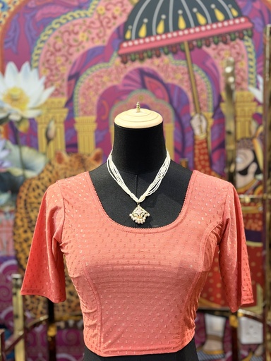 Crop Saree Blouse-Peach