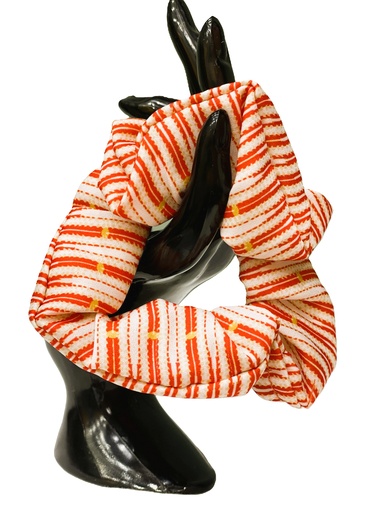 Scrunchie Silk Fabric-Small red orange
