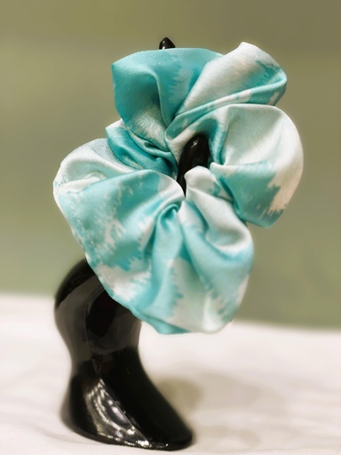 Scrunchie Silk Fabric-Small sky blue