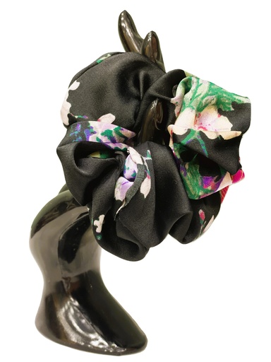 Scrunchie Silk Fabric-Small black
