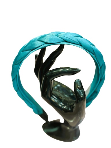 Handmade knotted hairband-blue green