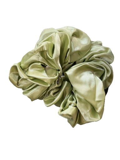 Scrunchie Silk Fabric-Big olive green