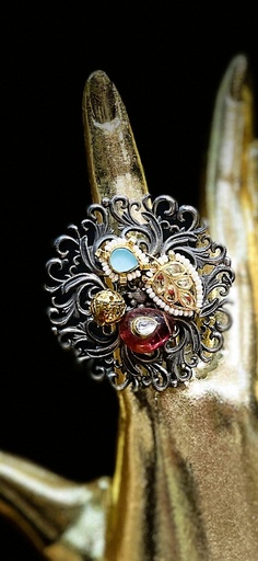 Oxidized Round Finger Ring