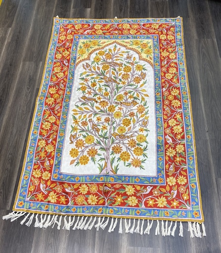 Tree of Life Kashmiri Tapestry-Red