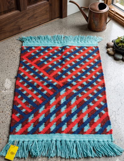 Doormat Handwoven Dhurrie-(63x92cm)