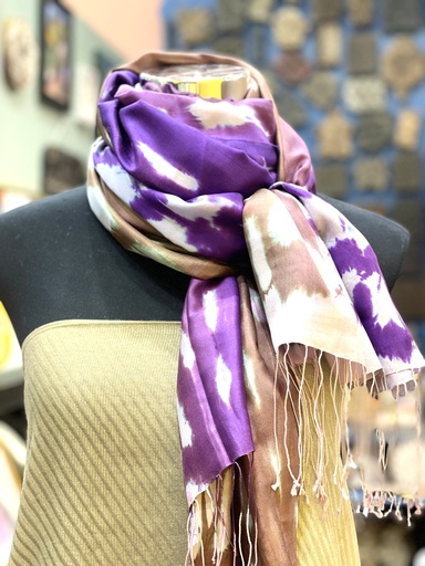 Satin Silk Stole/Scarf- Purple