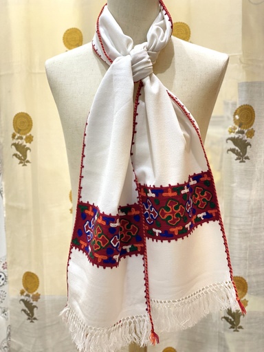 Yak Wool Scarf/Muffler-White