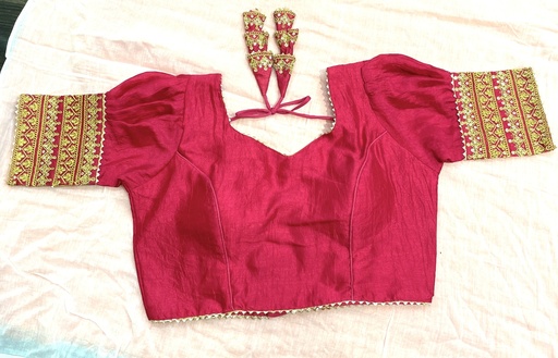 Eka Saree Blouse - Dark Pink