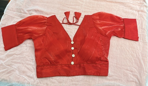 Eka Saree Blouse - Neon Red