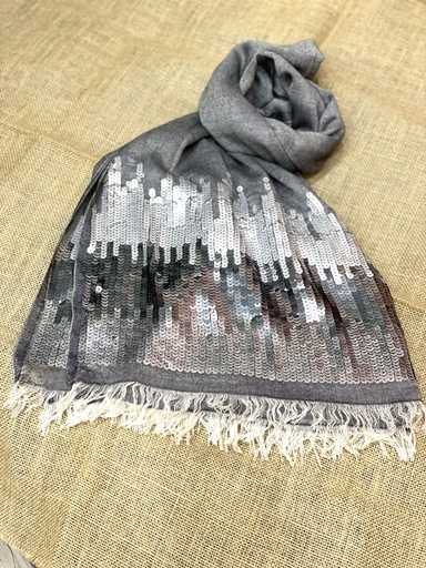 Sequined Stole-Gray