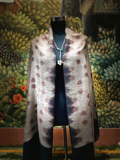 Reversible Mixed Kashmiri Shawl-Brown