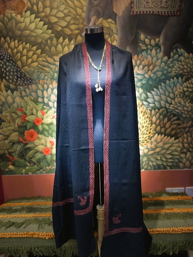Handstitched Lining Full Shawl-Black