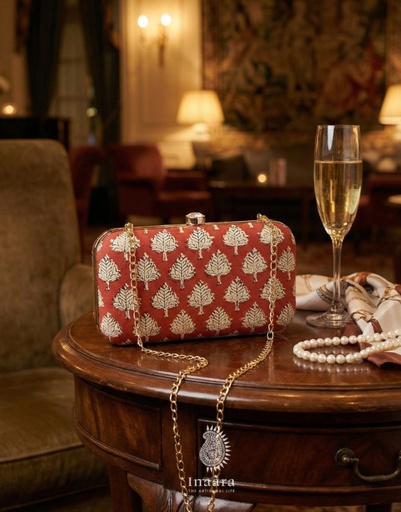 Block Printed Fabric Clutch