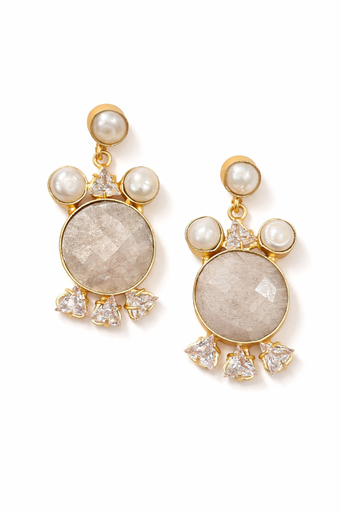 Quartz and Glass Earrings