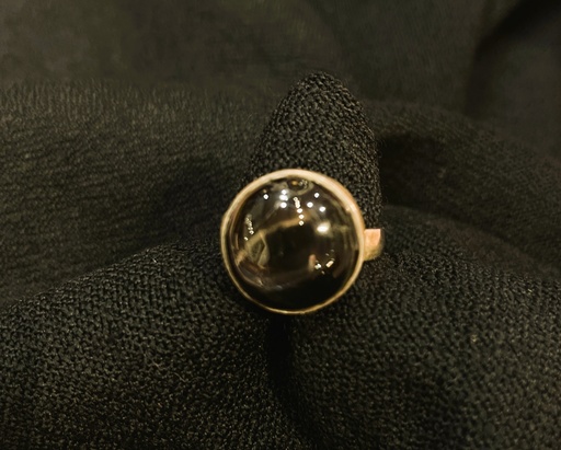 Aqeeq Stone Silver Polish Ring