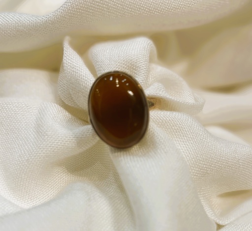 Aqeeq Stone Silver Polish Ring