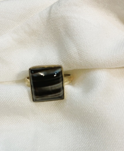 Aqeeq Stone Silver Polish Ring