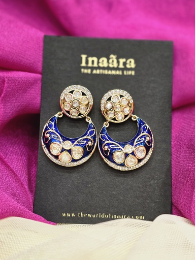 Blue Meenakari Earrings