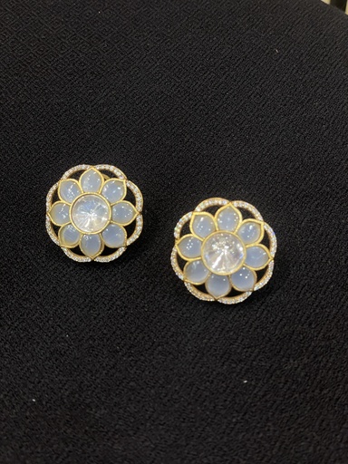 Milky White Floral Stud Earrings