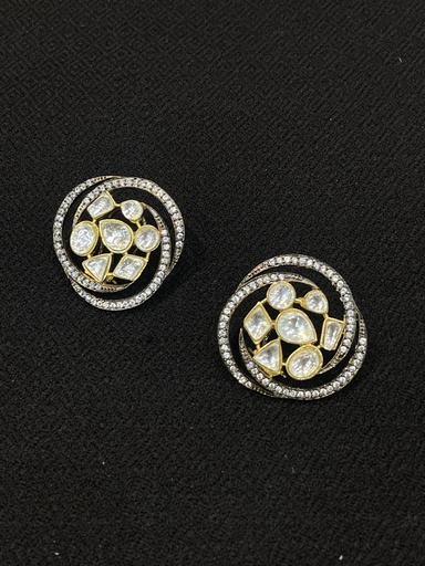 Statement Stud Polki Earrings