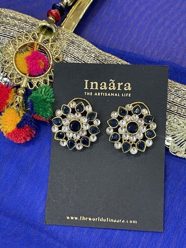 Blue Sapphire Polki Earrings