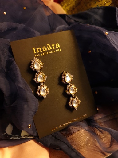 Tiered Kundan Dangle Earrings