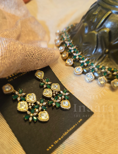 Emerald Green Polki Choker Set