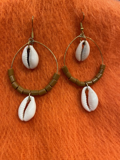 Cowrie Shell Hoop Earrings