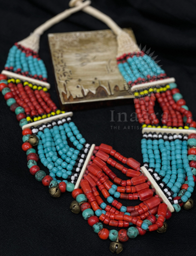 Multi Color Trade Glass Beaded Necklace