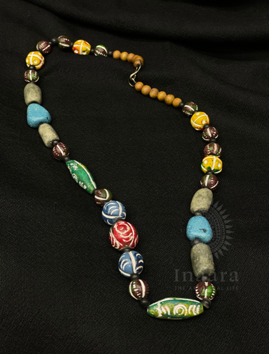 Millefiori Painted Clay Folk Necklace