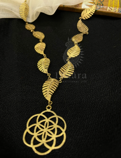Flower of Life & Leaf Necklace