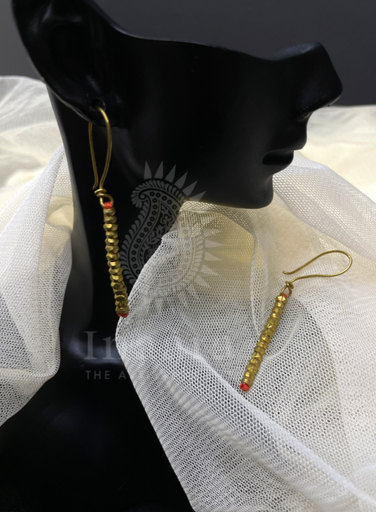 Beaded Brass Dhokra Earrings