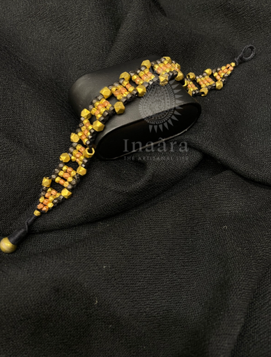 Dhokra Handcraft 2-Tone Beads Brass Anklet