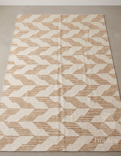 Handwoven Dhurrie- Cream Yellow (8x5ft)