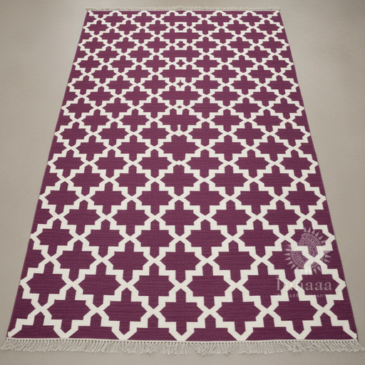 Handwoven Dhurrie- Magenta (9x6ft)