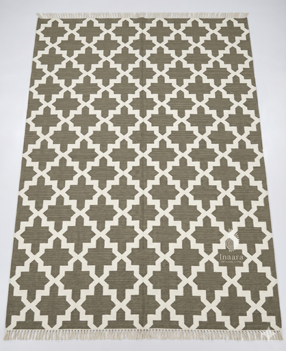 Handwoven Dhurrie- Army Green (12x9ft)