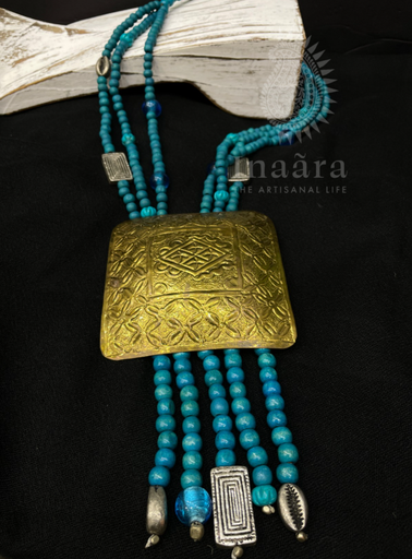 Oversized Embossed Mughal Design Necklace