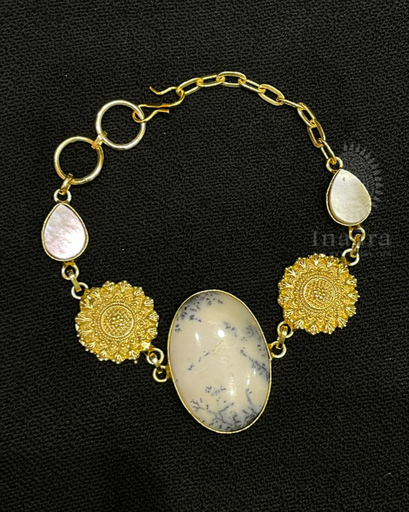 Gold Toned Jasper Opal Bracelet