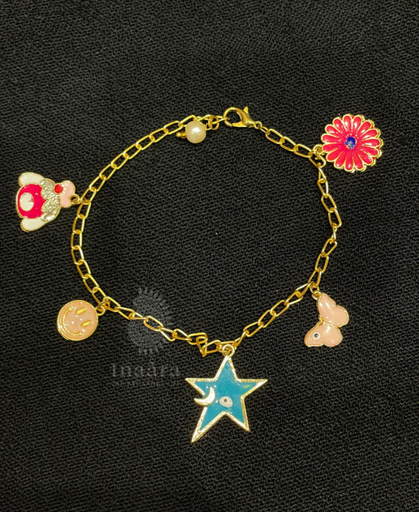 Whimsical Gold Toned Charm Bracelet