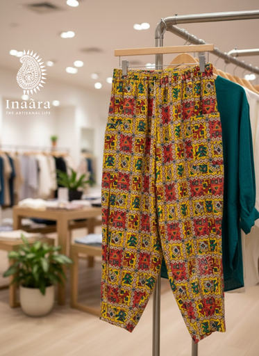 Sandhiya Pants- Yellow Printed