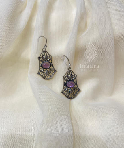 Semi-Precious Natural Stone Earring- Amethyst